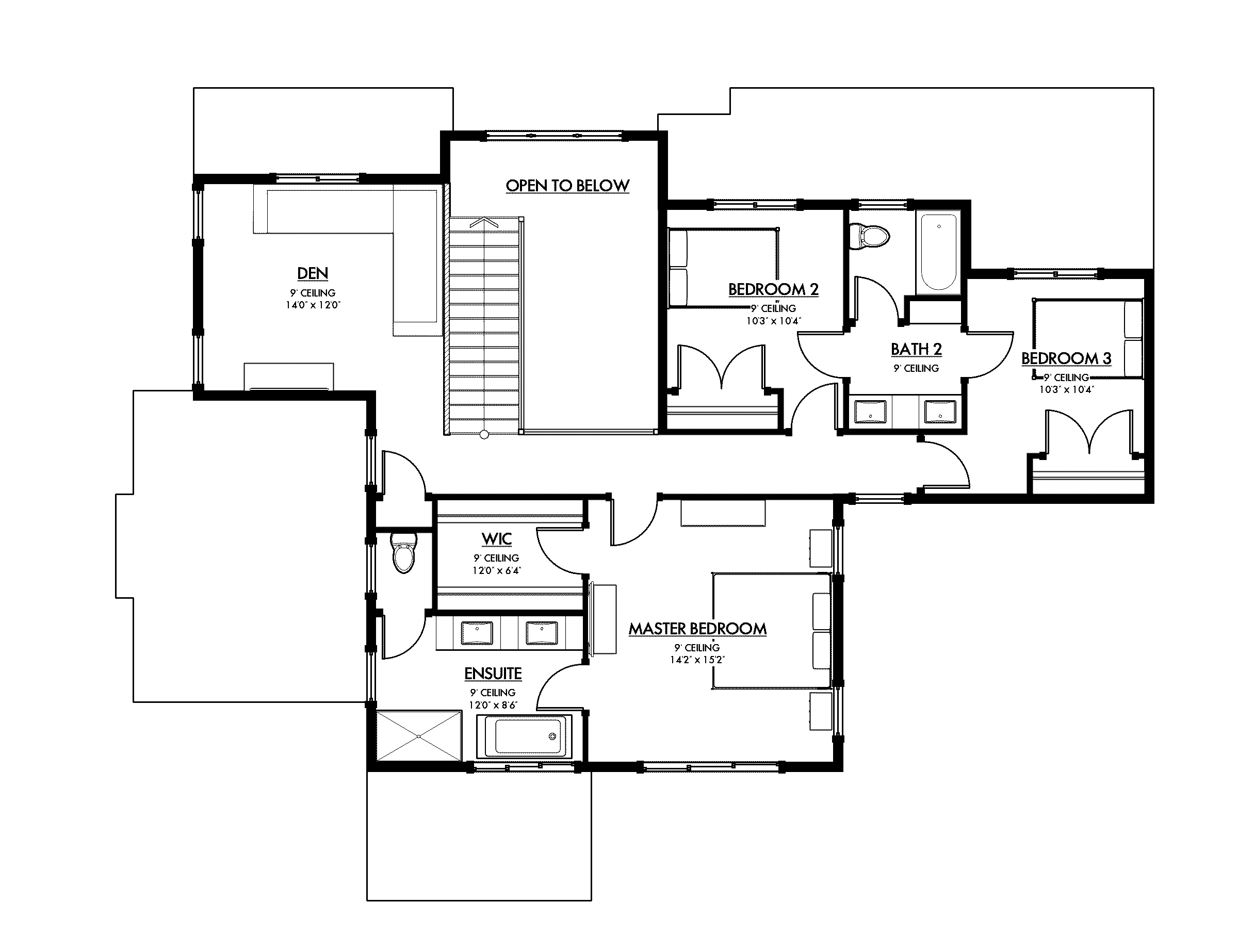 Second floor plan for Copper Ridge Residence