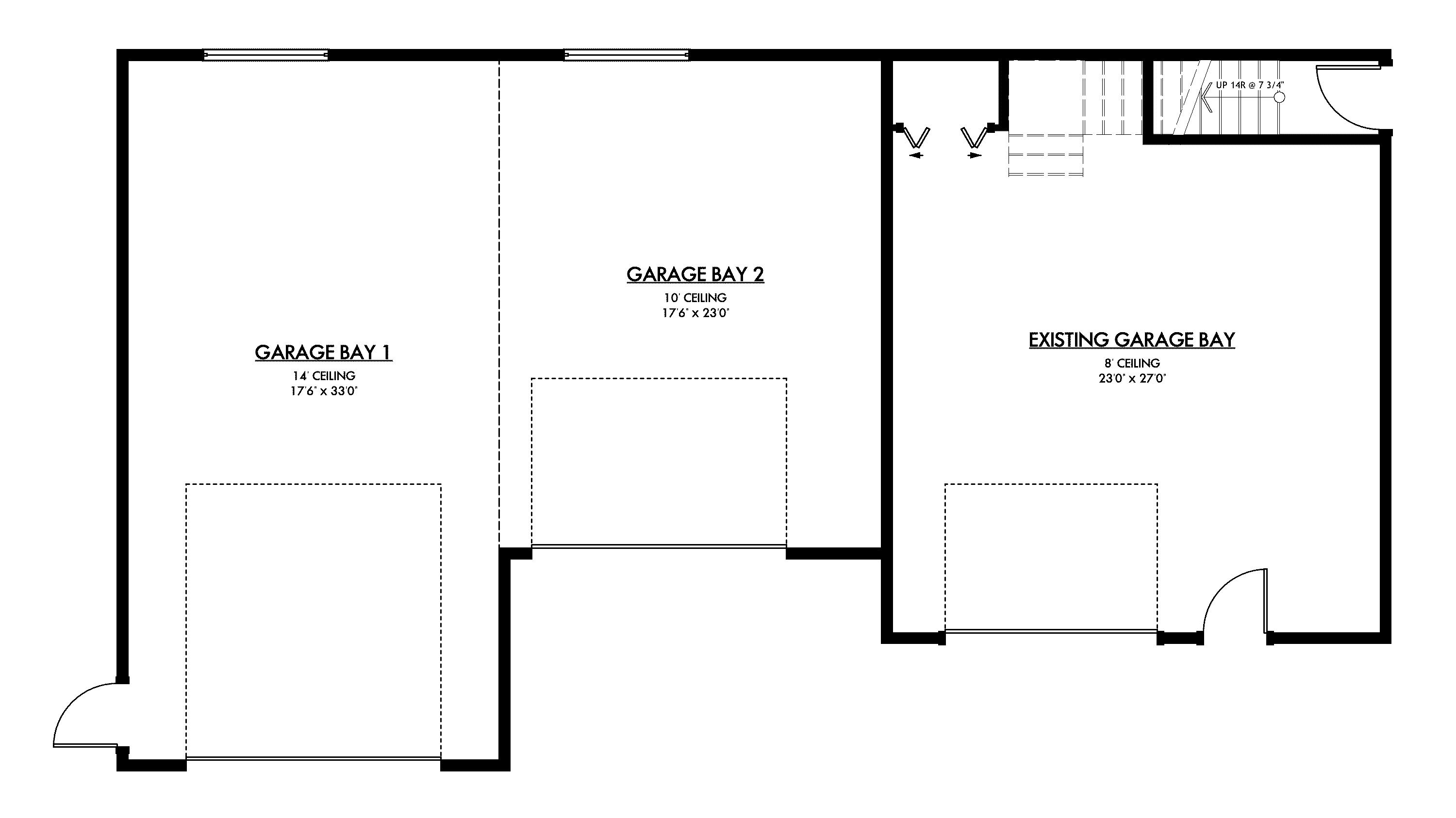Main floor plan drawing for Okanagan Centre Road Garage Addition