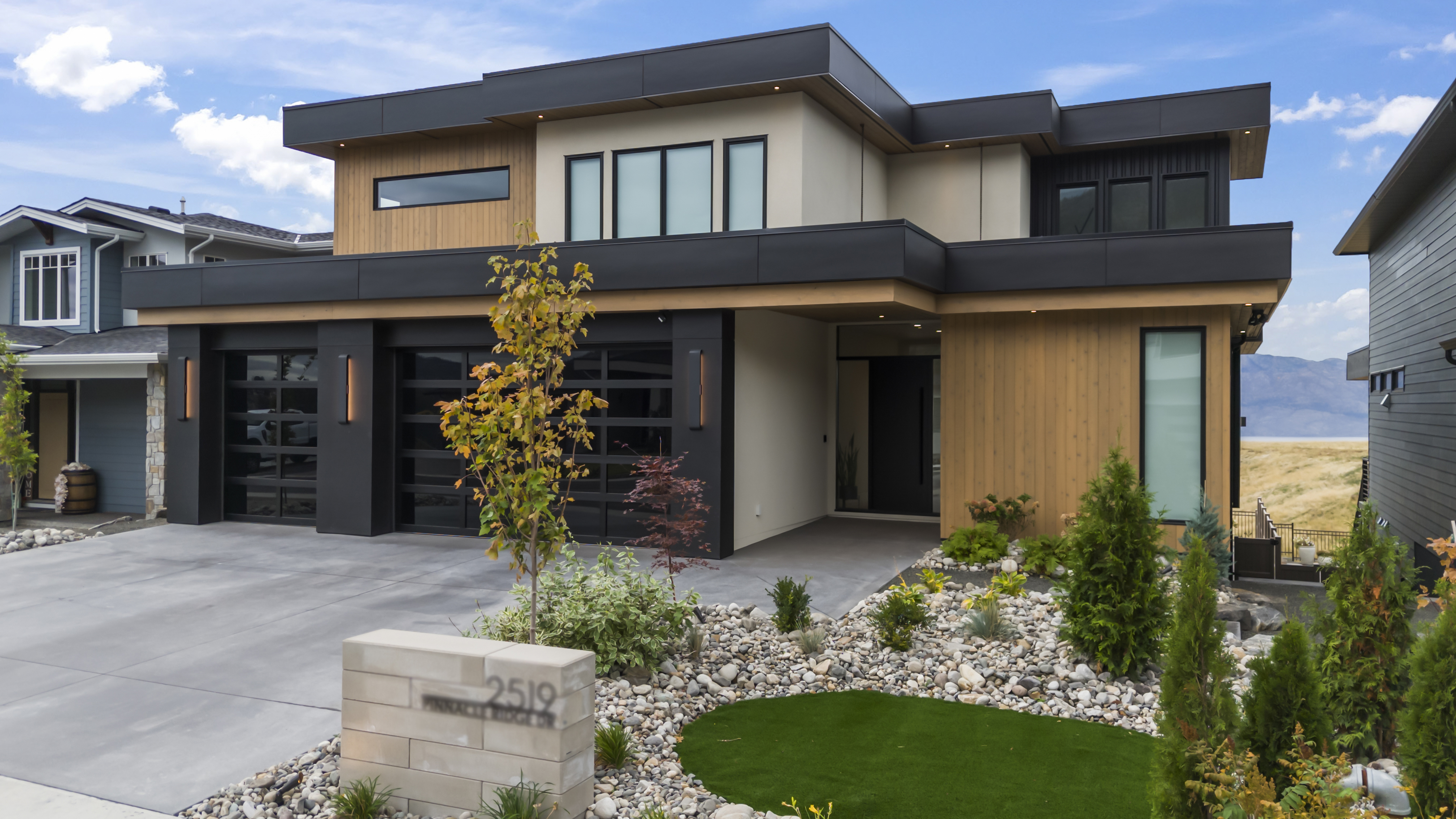 Front exterior view of Pinnacle Ridge Residence in West Kelowna