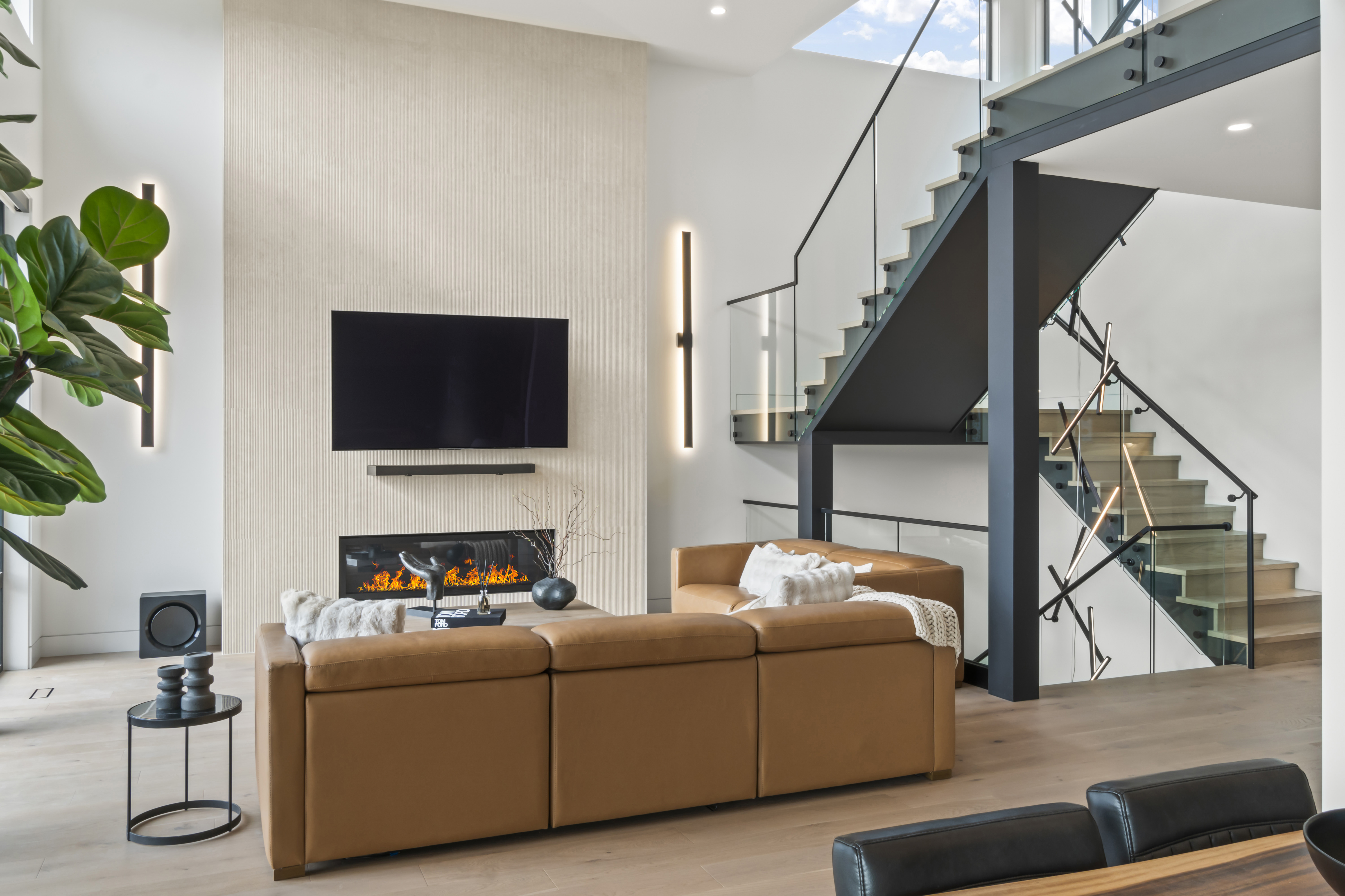 Interior view with lake outlook at Pinnacle Ridge Residence